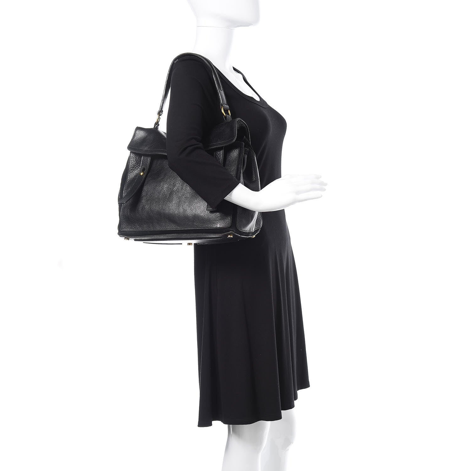 Saint Laurent Calfskin Canvas Medium Muse Two Black 2 of 22