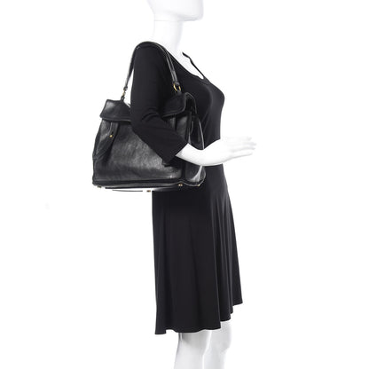 Saint Laurent Calfskin Canvas Medium Muse Two Black 2 of 22