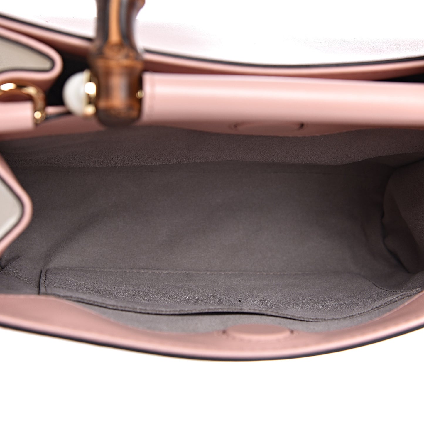 Nappa Bamboo Web Mini Nymphaea Top Handle Bag Perfect Pink Mystic White