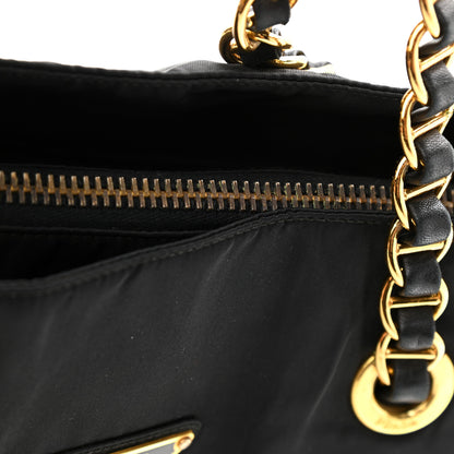 Prada Tessuto Nylon Chain Shoulder Bag Black 14 of 15
