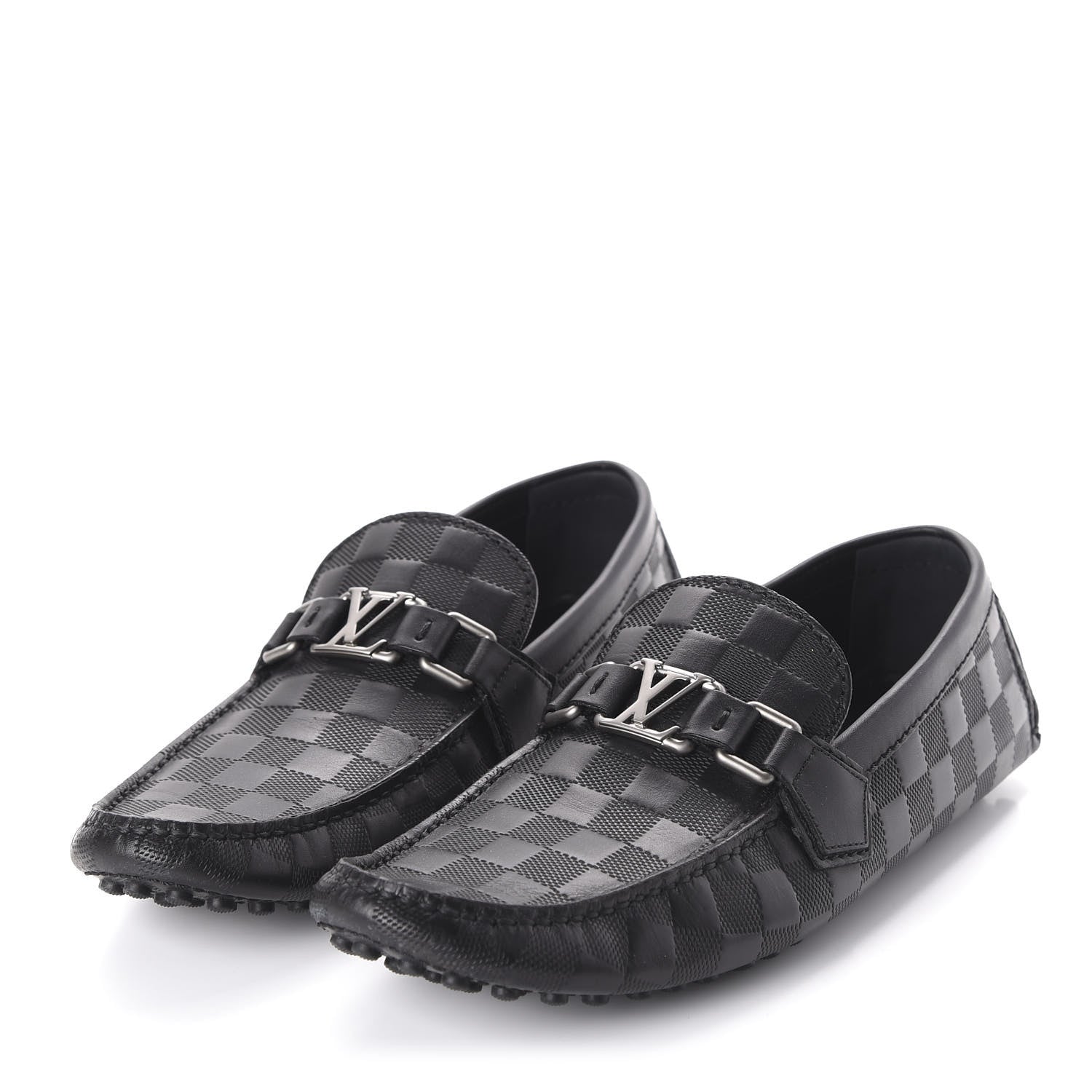 Louis Vuitton Damier Graphite Mens Hockenheim Moccasin Loafers 6 Onyx 3 of 9