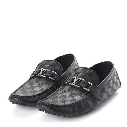 Louis Vuitton Damier Graphite Mens Hockenheim Moccasin Loafers 6 Onyx 3 of 9