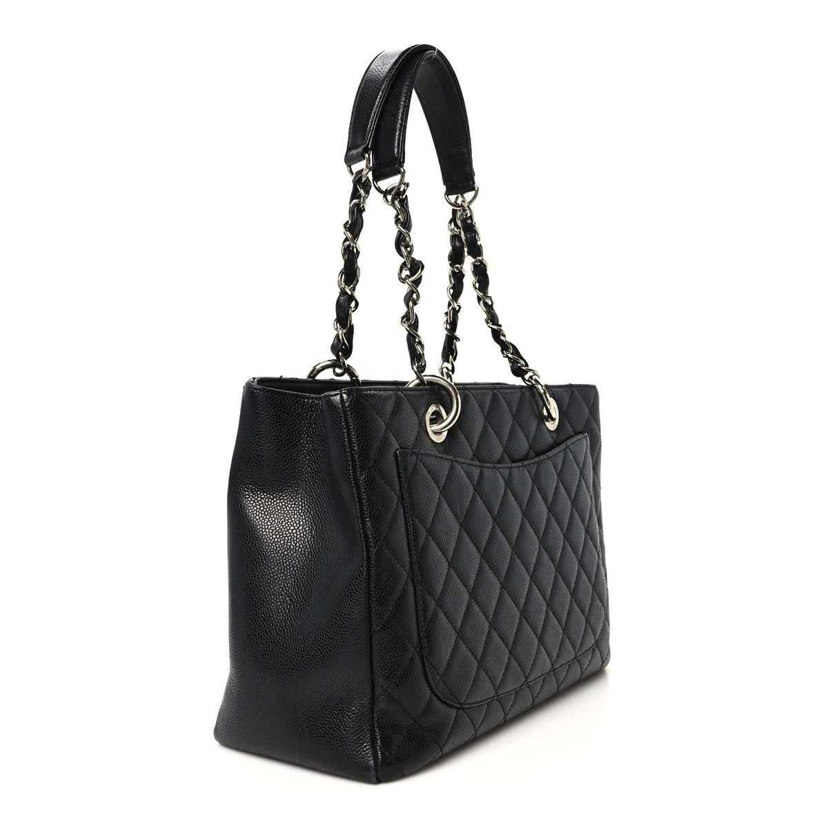 Caviar Quilted Grand Shopping Tote GST Black
