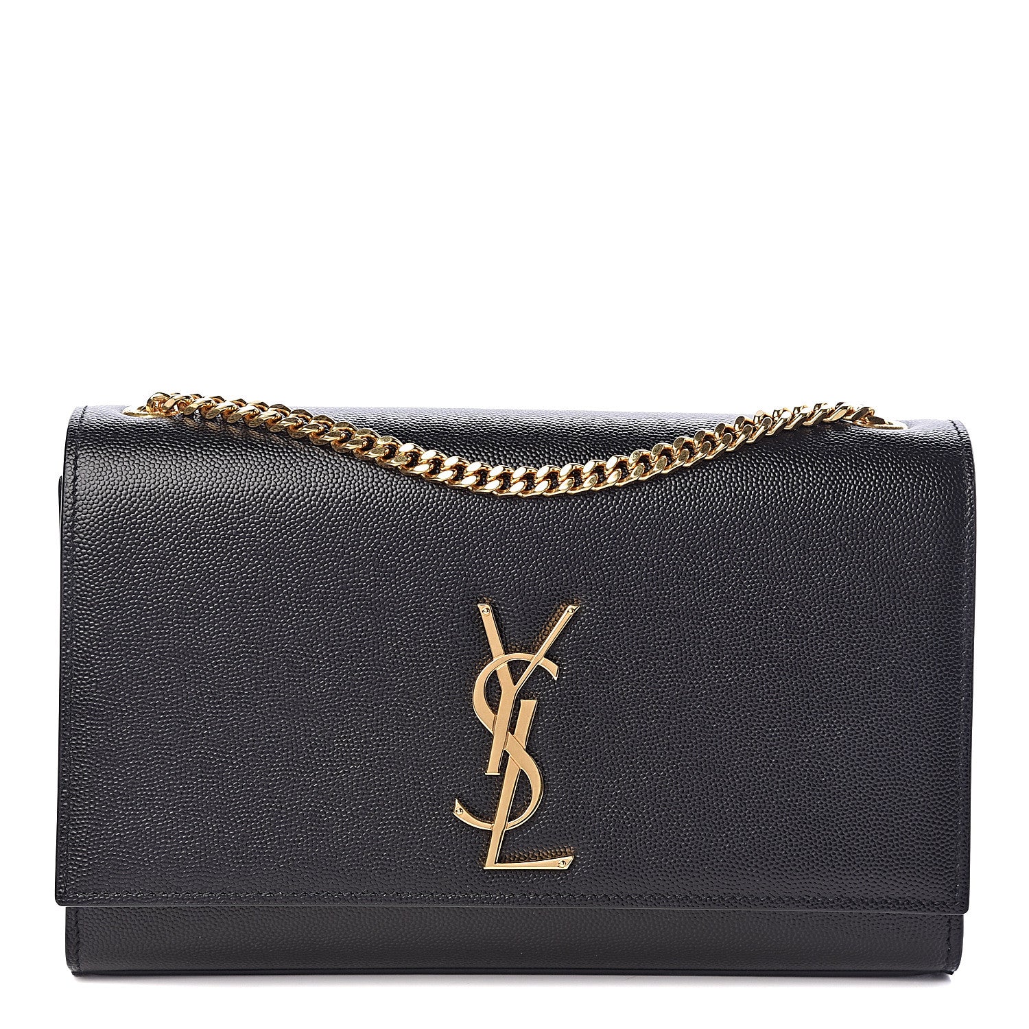 Saint Laurent Grain De Poudre Medium Classic Monogram Kate Satchel Black 1 of 9