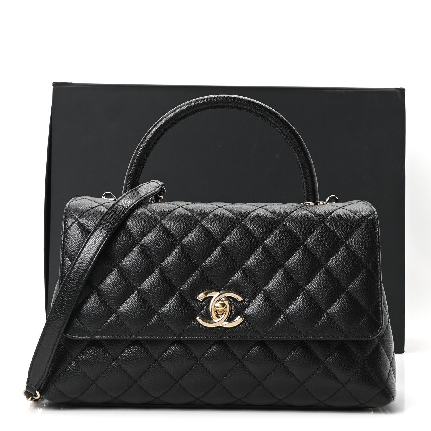 Chanel Caviar Quilted Small Coco Handle Flap Black 11 of 11