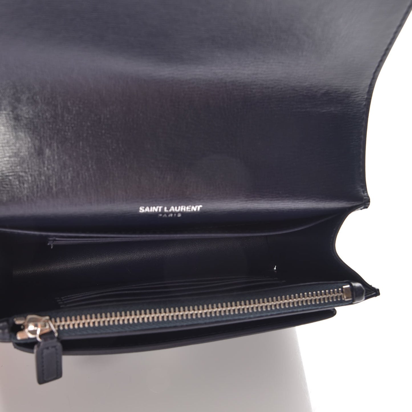 Calfskin Monogram Sunset Chain Wallet Navy