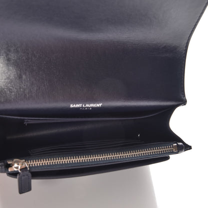 Saint Laurent Calfskin Monogram Sunset Chain Wallet Navy 5 of 8