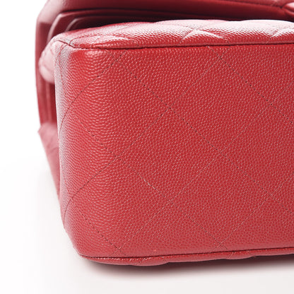 Chanel Caviar Quilted Jumbo Double Flap Red 9 of 11