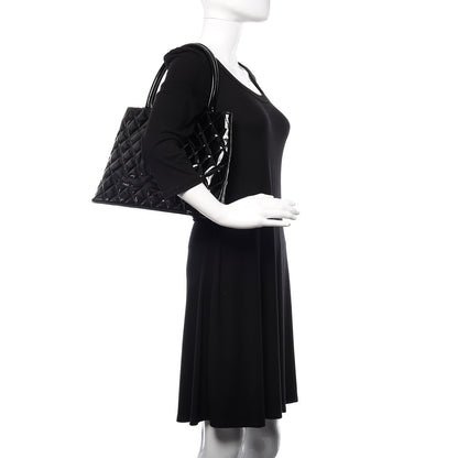 Chanel Patent Quilted Medallion Tote Black 2 of 12