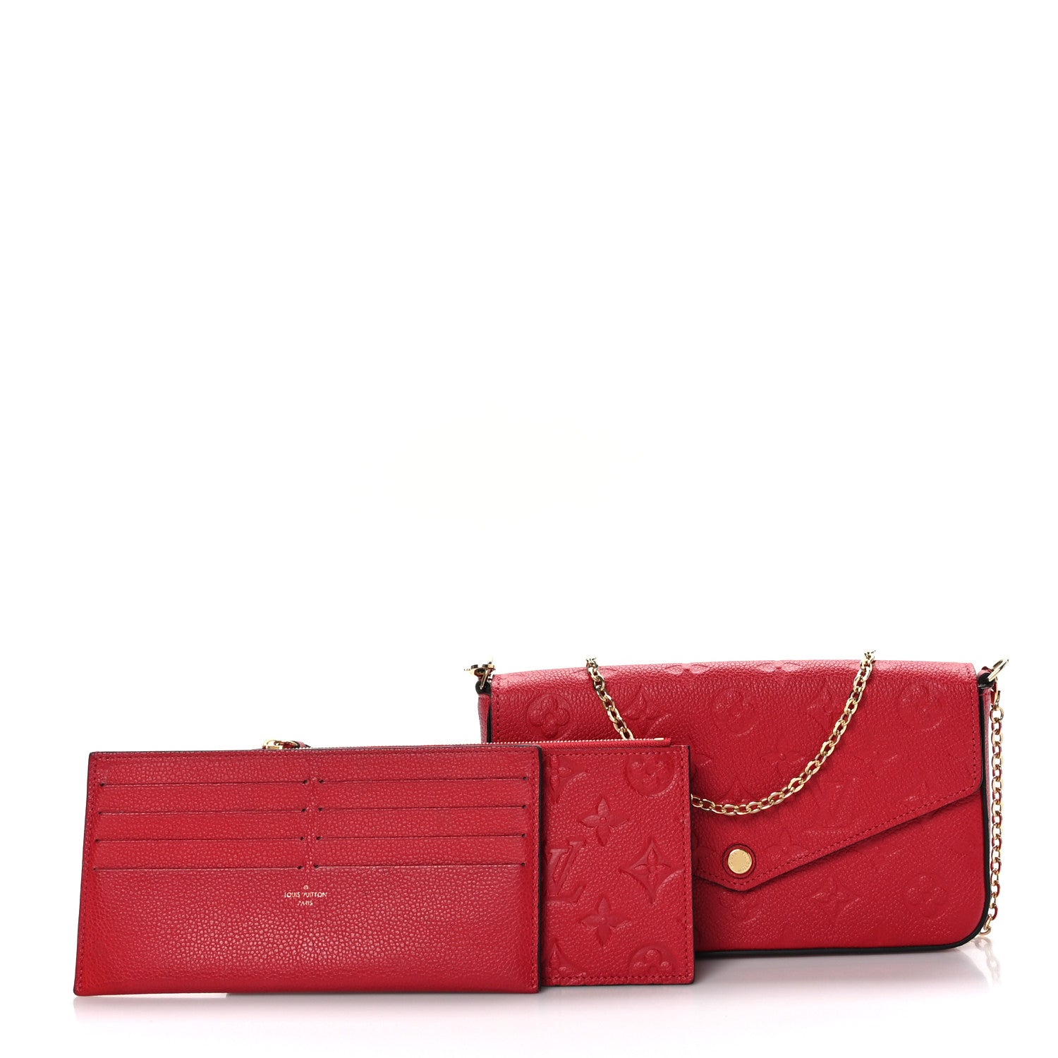Louis Vuitton Empreinte Pochette Felicie Chain Wallet Scarlet 1 of 9