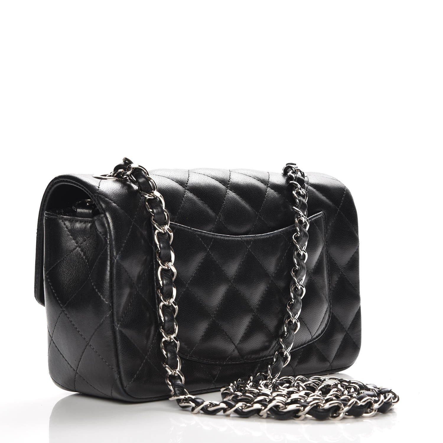 Chanel Lambskin Quilted Mini Rectangular Flap Black 3 of 7