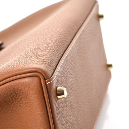 Hermes Taurillon Clemence Retourne Horseshoe Kelly 28 Gold 14 of 40