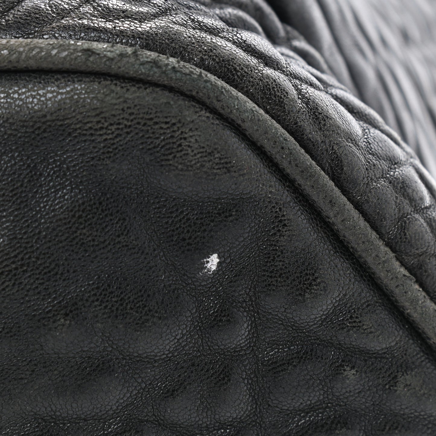 Pebbled Lambskin Rockie Black Antique Brass Hardware
