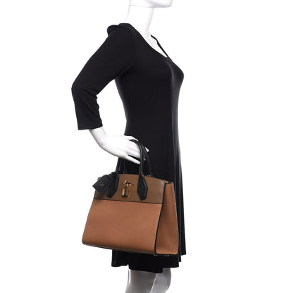 Louis Vuitton Taurillon City Steamer MM Sesame Kombu Black 2 of 11