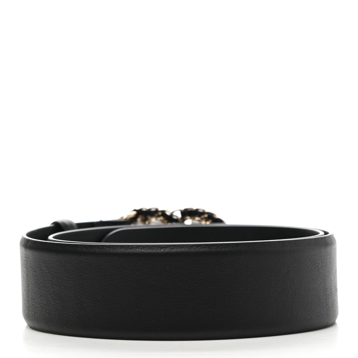 Calfskin CC Chain Belt 75 30 Black
