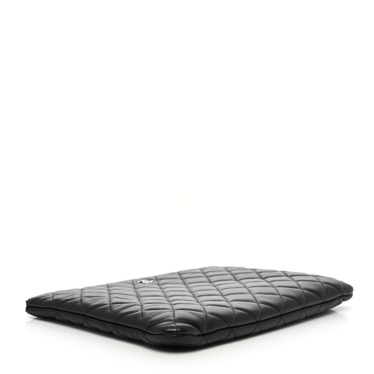 Chanel Lambskin Quilted Medium Cosmetic Case Black 4 of 8
