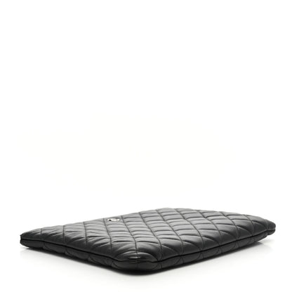 Chanel Lambskin Quilted Medium Cosmetic Case Black 4 of 8