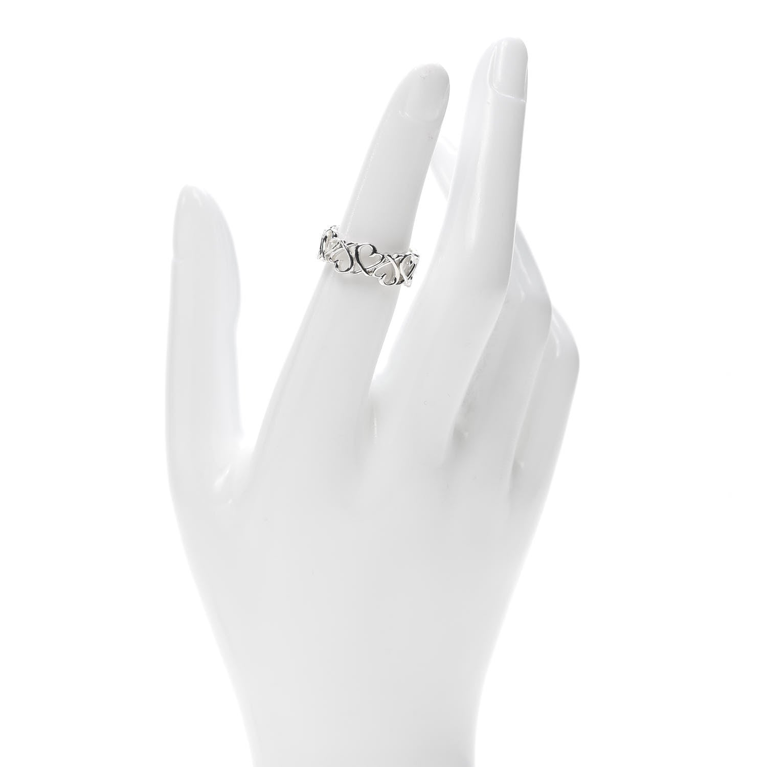 Tiffany Sterling Silver Paloma Picasso Loving Heart Band Ring 52 6 2 of 4