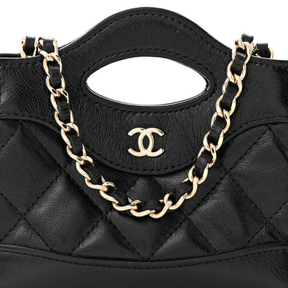 Chanel Shiny Lambskin Quilted Micro 31 Clutch With Chain Black 8 of 10