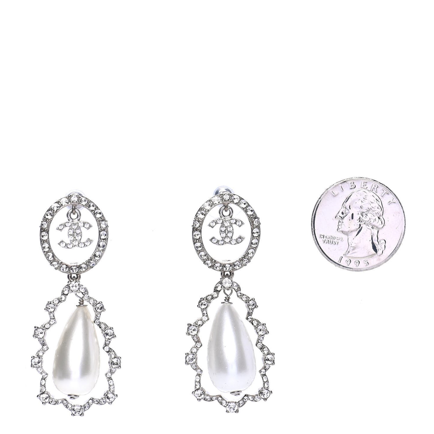 Crystal Pearl Imperial Bow Earrings Silver