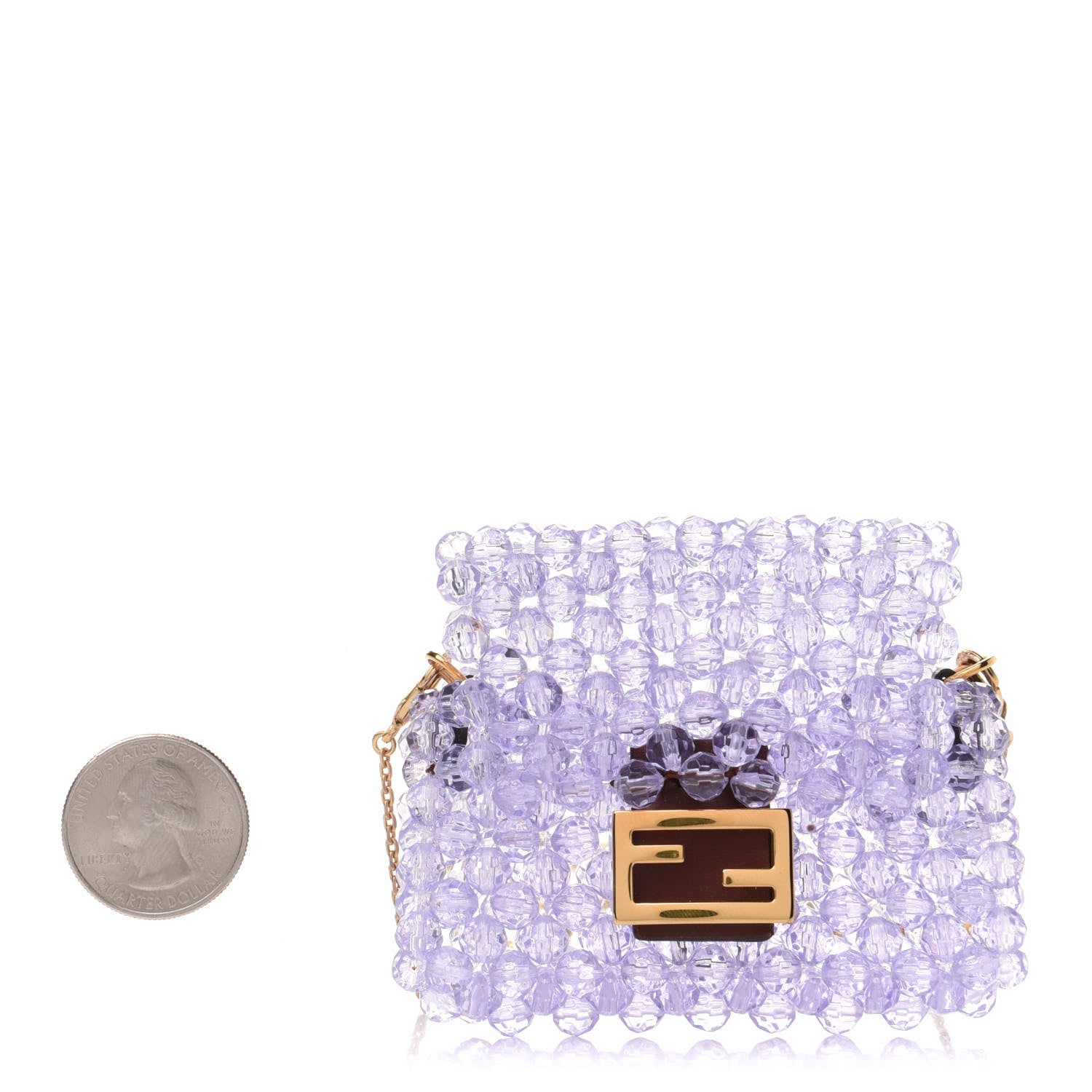 Fendi Enamel Vitello King Beaded Pico Baguette Charm Anemone 2 of 6