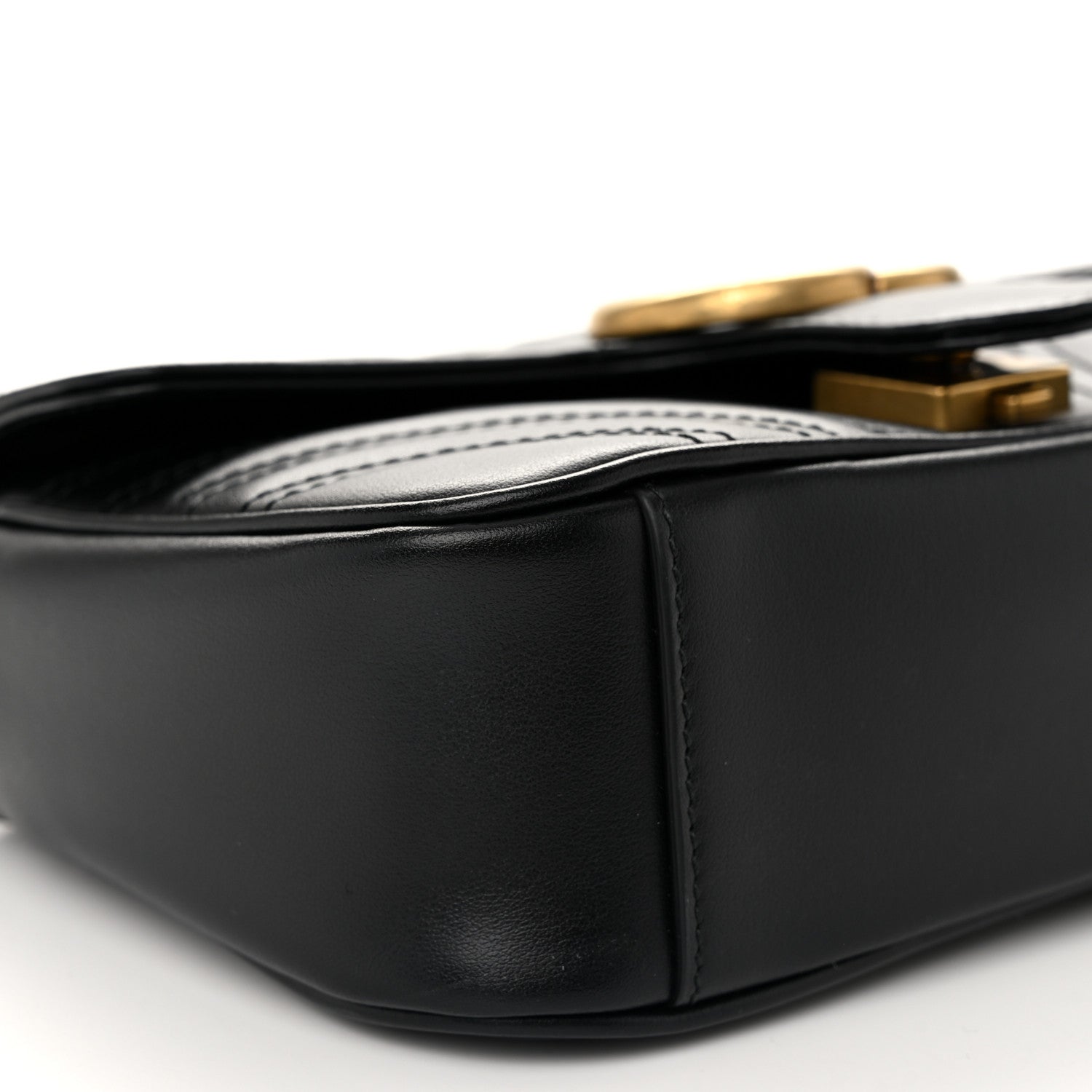 Gucci Calfskin Matelasse Mini GG Marmont Shoulder Bag Black 9 of 10