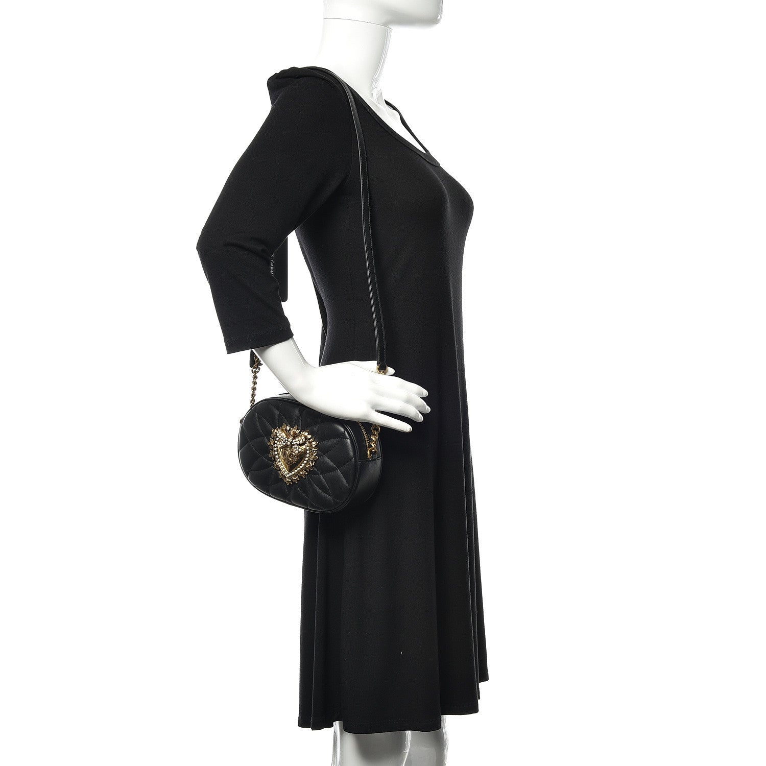 Dolce & Gabbana Smooth Calfskin Mini Devotion Camera Bag Black 2 of 10