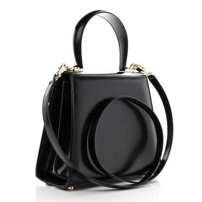 Salvatore Ferragamo Brushed Off Calfskin Iconic Top Handle Bag Black 3 of 11