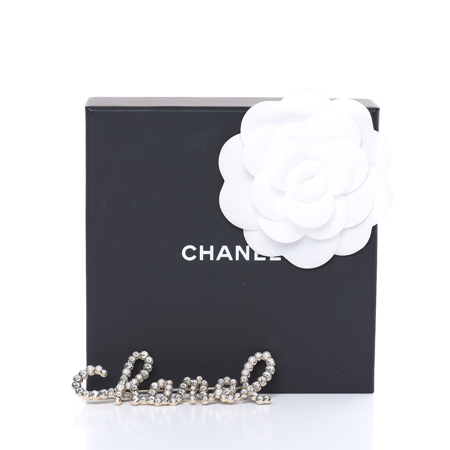 Chanel Metal Glass Swirling Pearls Hair Clip Gold 4 of 4