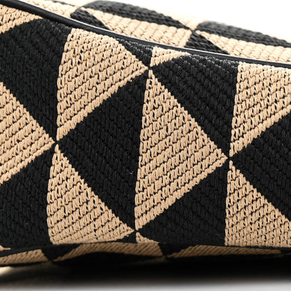 Prada Jacquard Triangolo Symbole Embroidered Mini Triangle Bag Black Corda 10 of 10