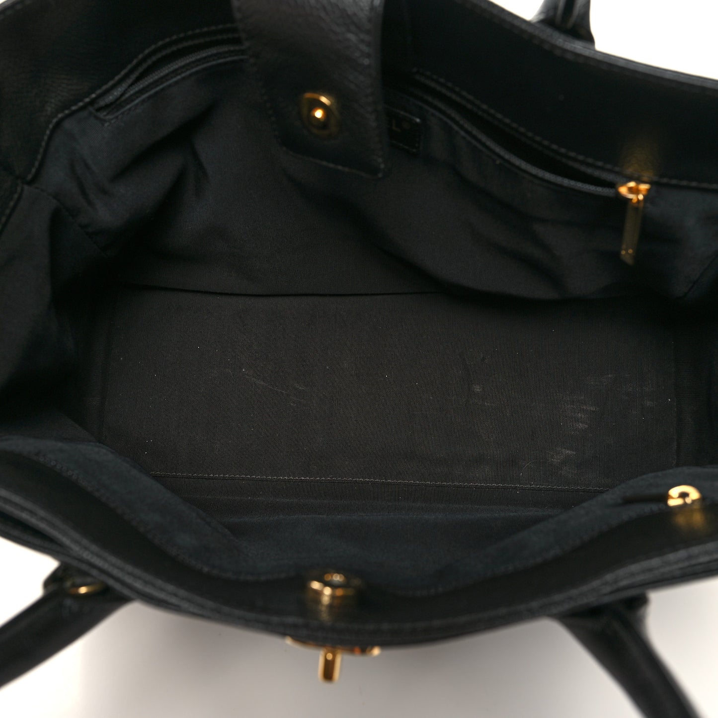 Calfskin Cerf Executive Shopper Tote Black