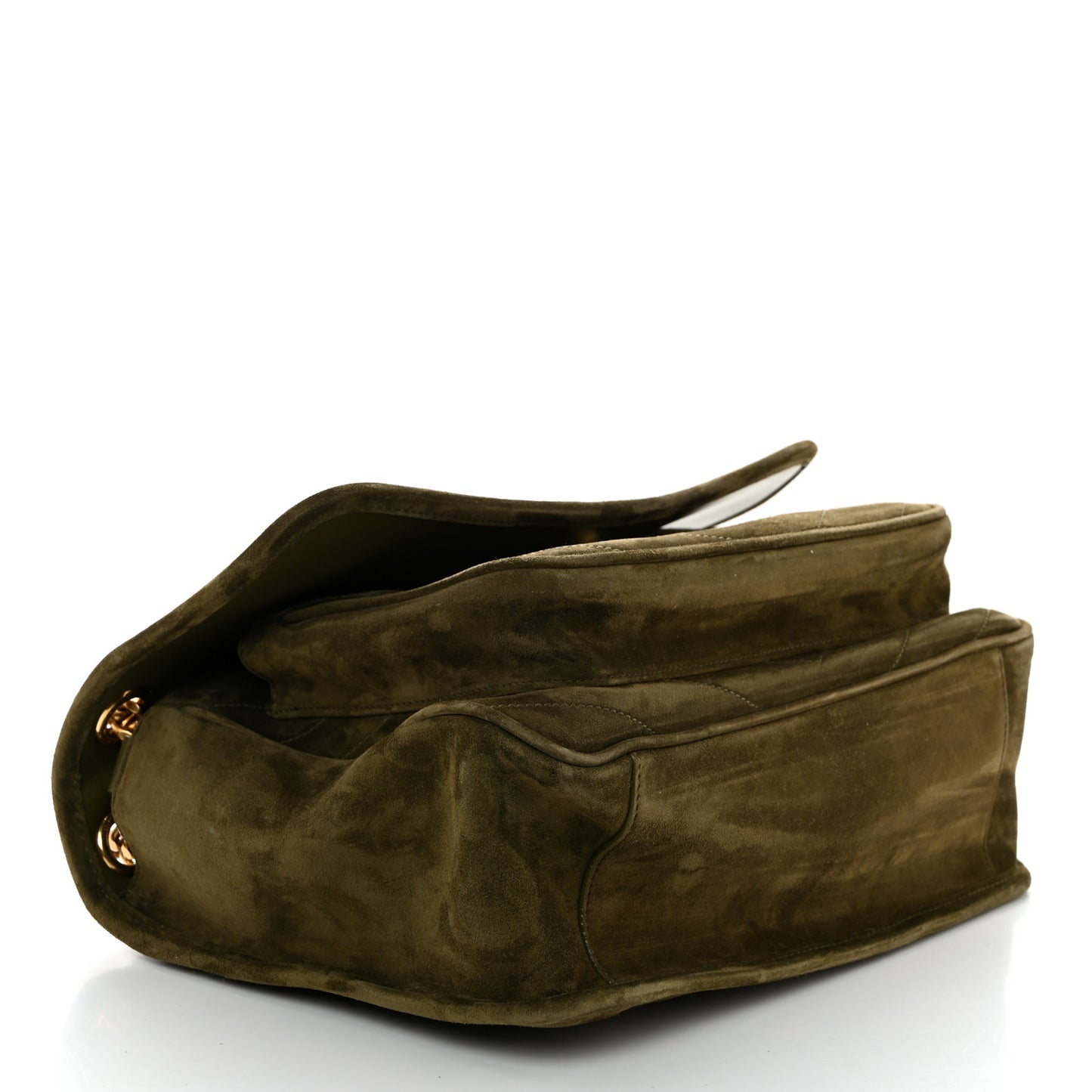 Suede Monogram Medium Niki Chain Satchel Loden Green