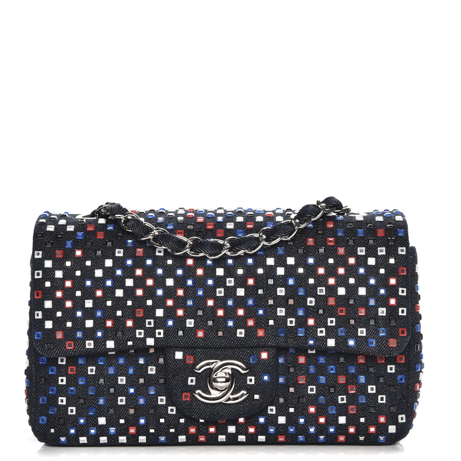 Chanel Denim Crystal Strass Mini Flap Bag Blue 1 of 7