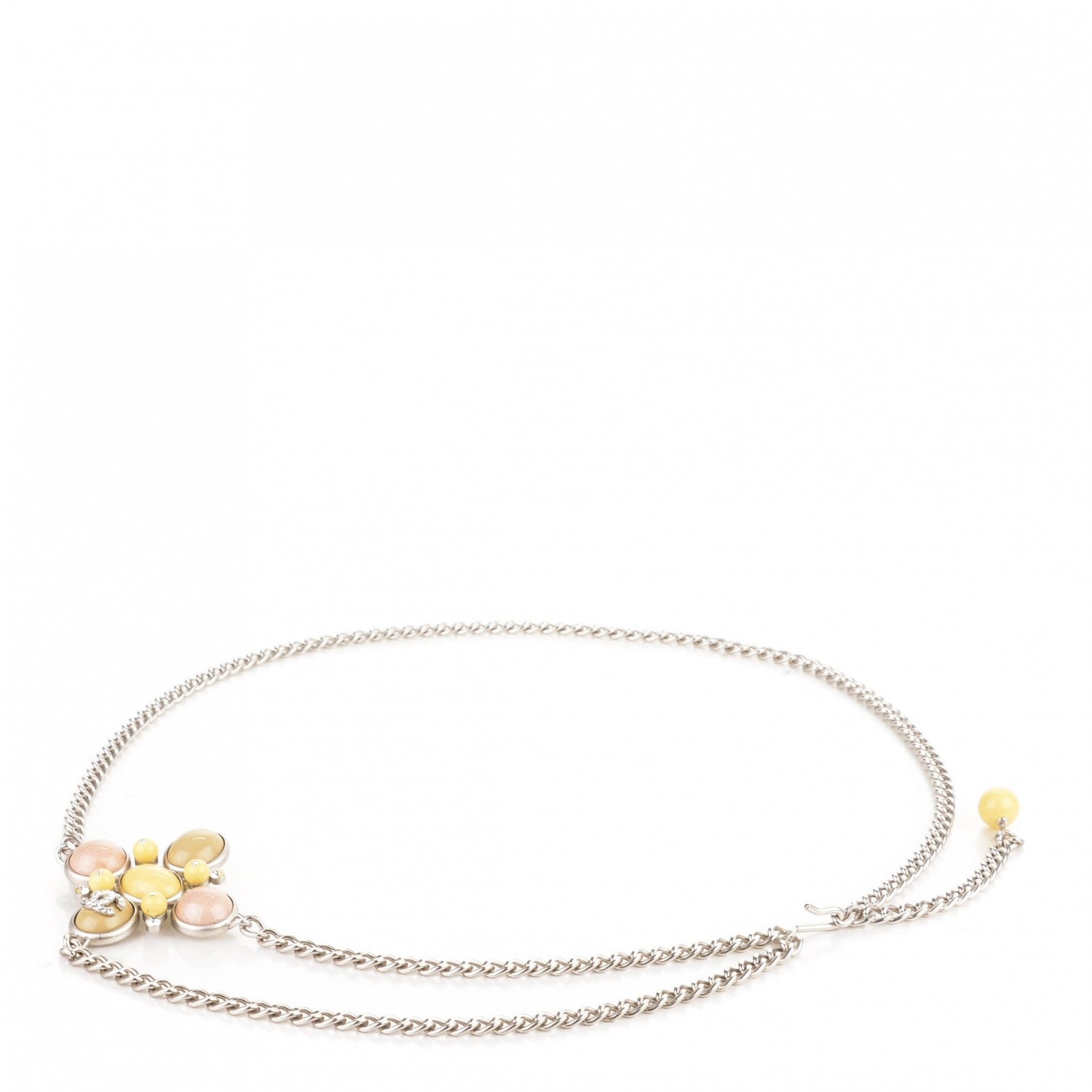 Chanel Gripoix Poured Glass Crystal CC Belt Silver 1 of 3