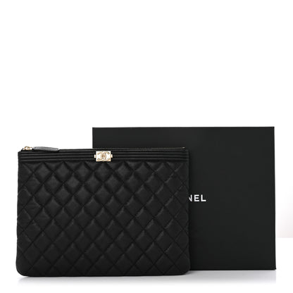 Chanel Caviar Quilted Medium Boy Cosmetic Case Black 10 of 10