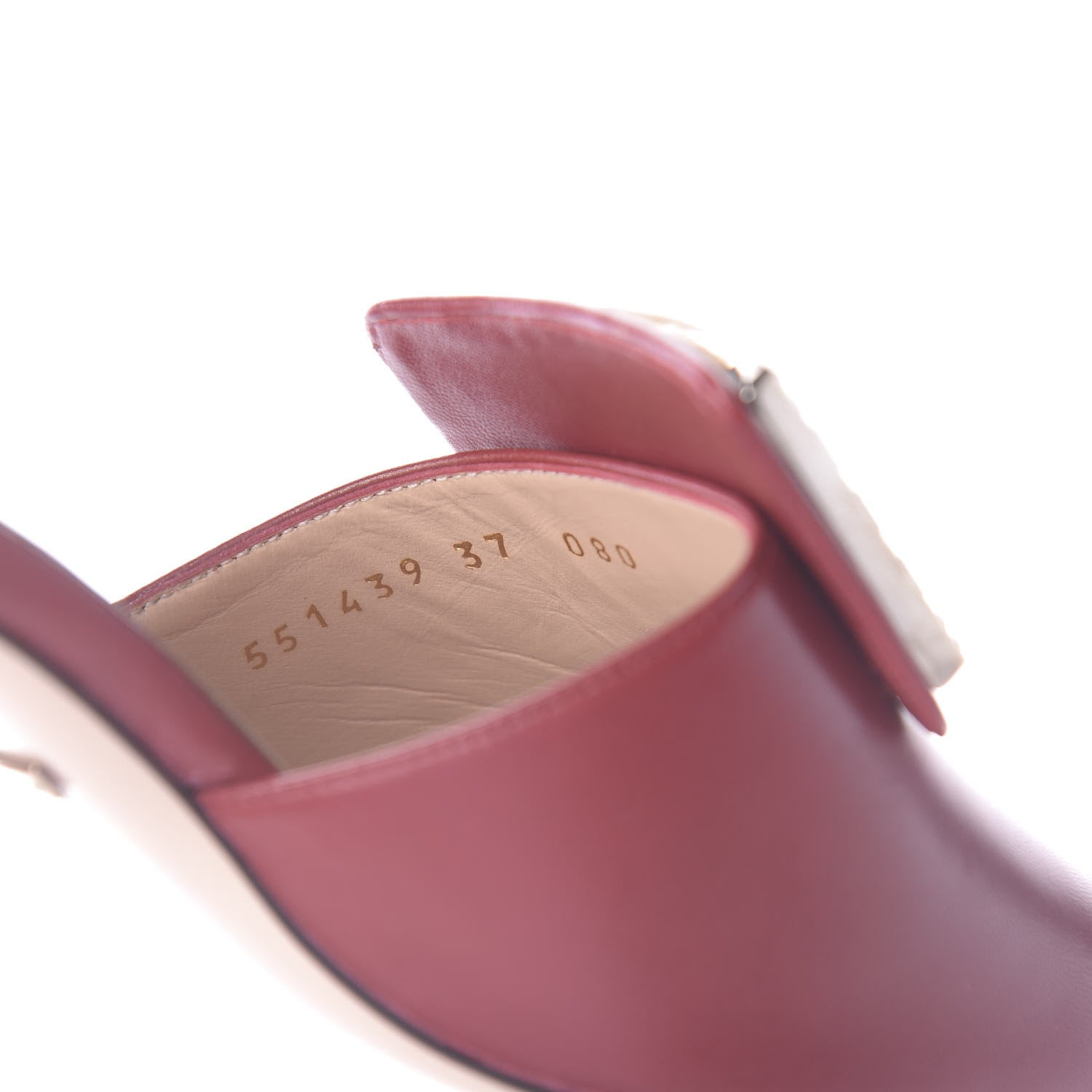 Gucci Malaga Kid Crystal Square G Madelyn Mules 37 Romantic Cerise 12 of 13