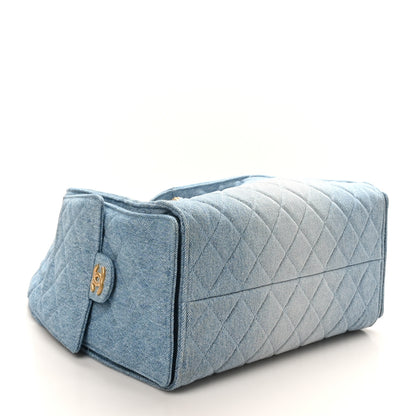 Chanel Washed Denim Quilted Medium Chanel 25 Handbag Blue 5 of 11