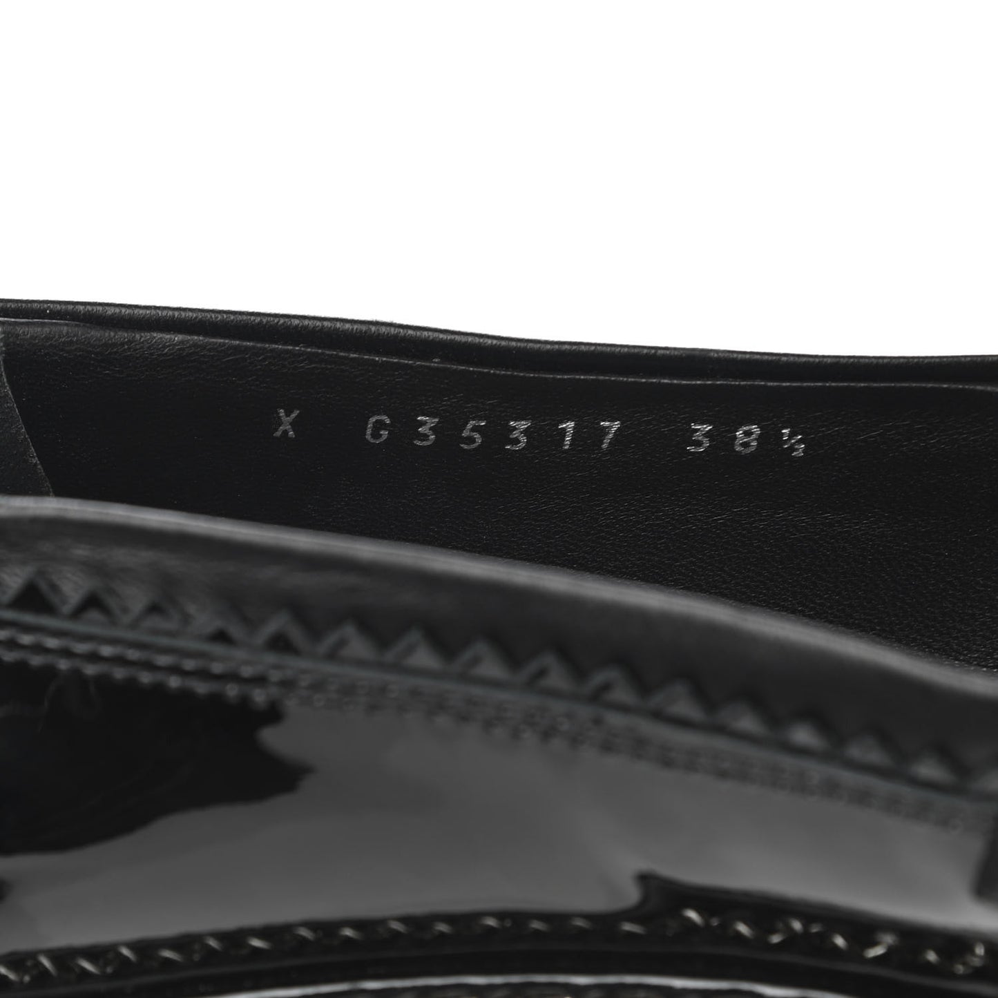 Patent Lambskin CC Chain Mocassin Loafers 38.5 Black