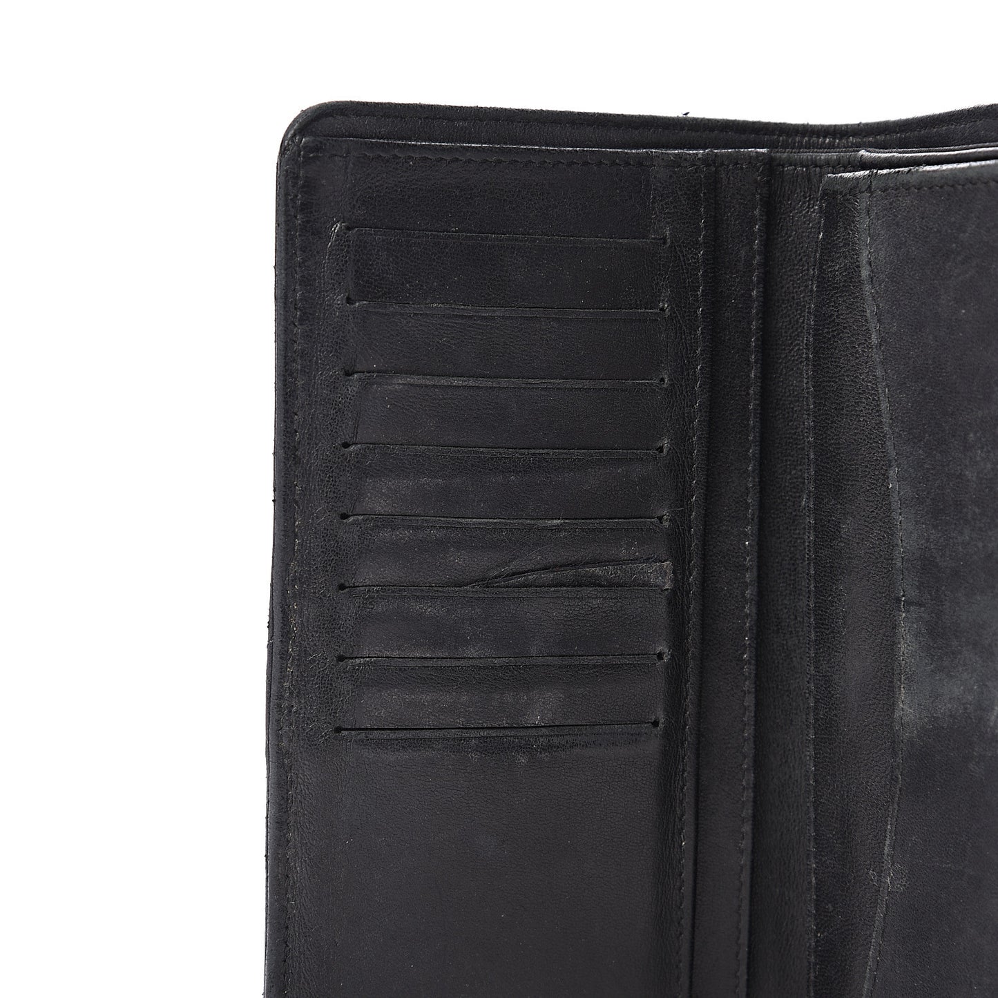 Lambskin Quilted Yen Wallet Black