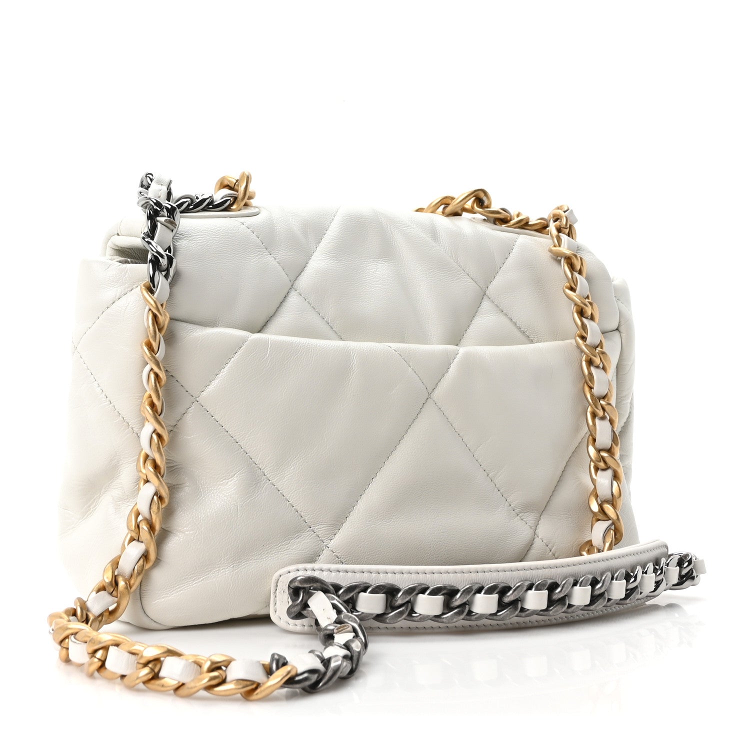 Chanel Lambskin Quilted Medium Chanel 19 Flap White 3 of 10