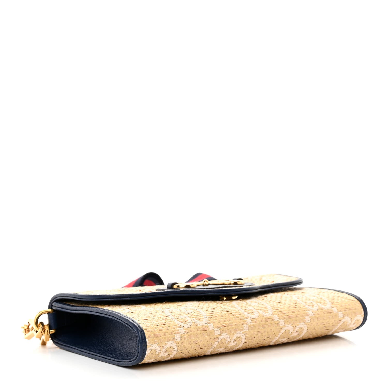 Gucci Raffia Textured Dollar Calfskin GG Monogram Web Small Horsebit 1955 Crossbody Bag 4 of 11