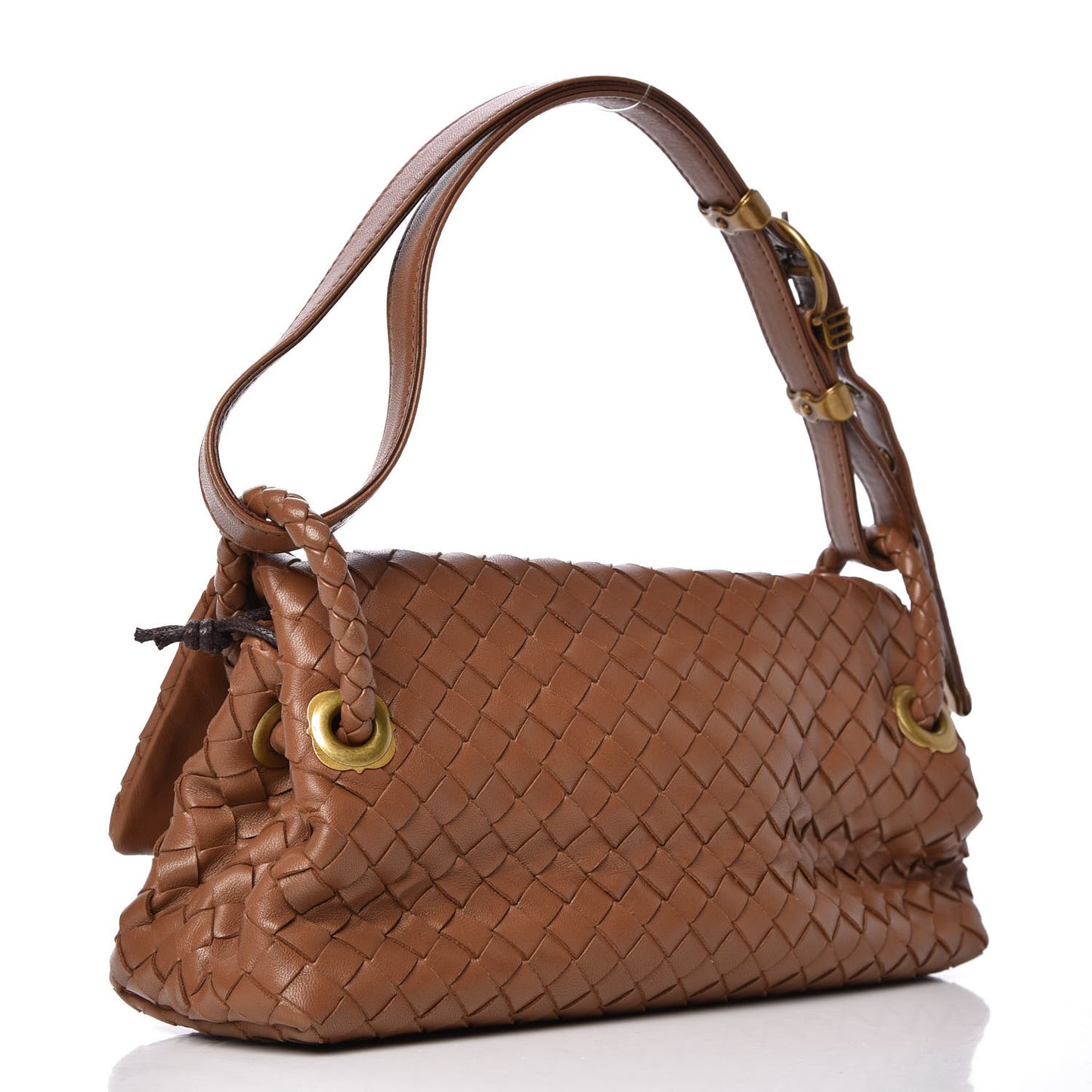 Nappa Intrecciato Messenger Crossbody Brown