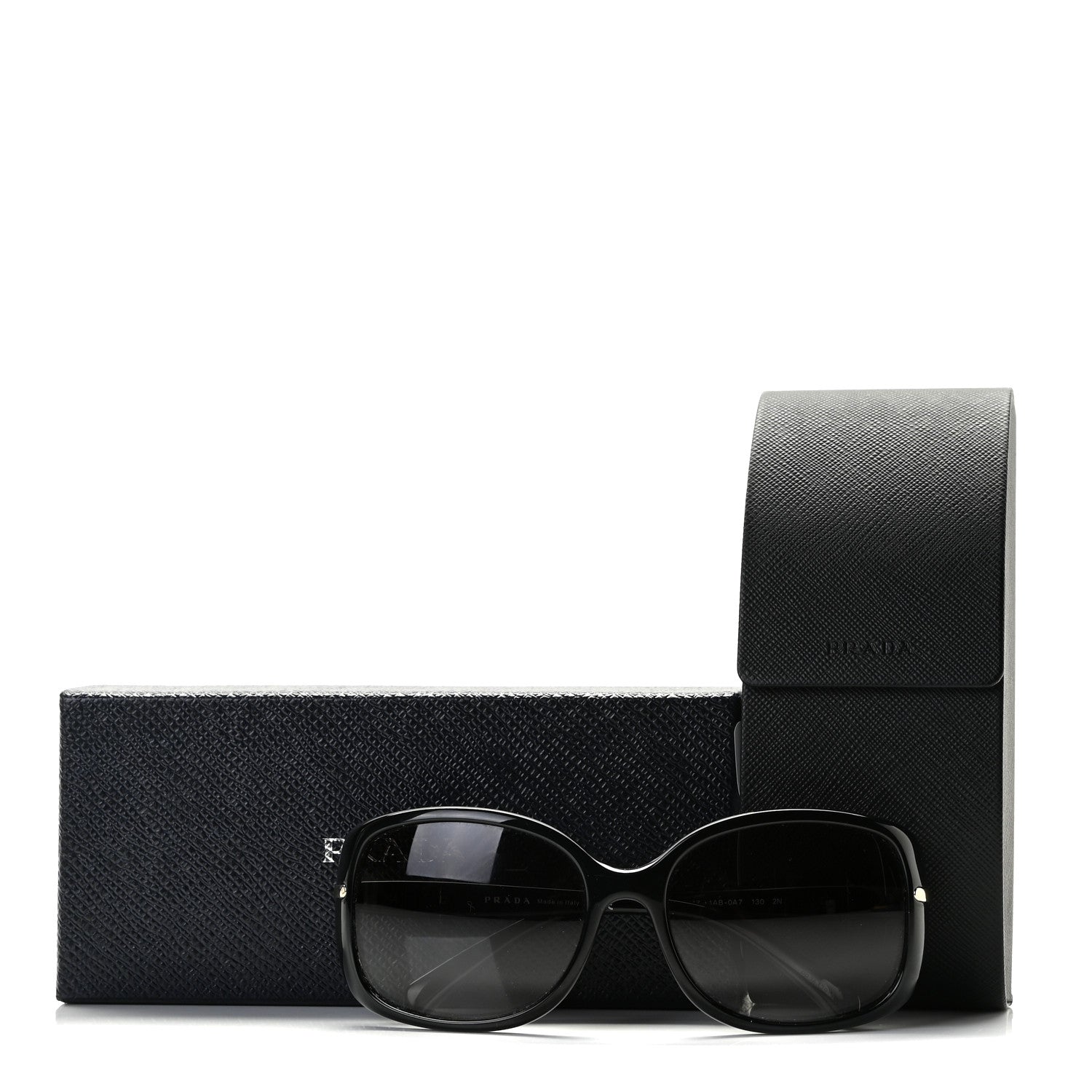 Prada Acetate Square Sunglasses SPR 08O Black 8 of 8