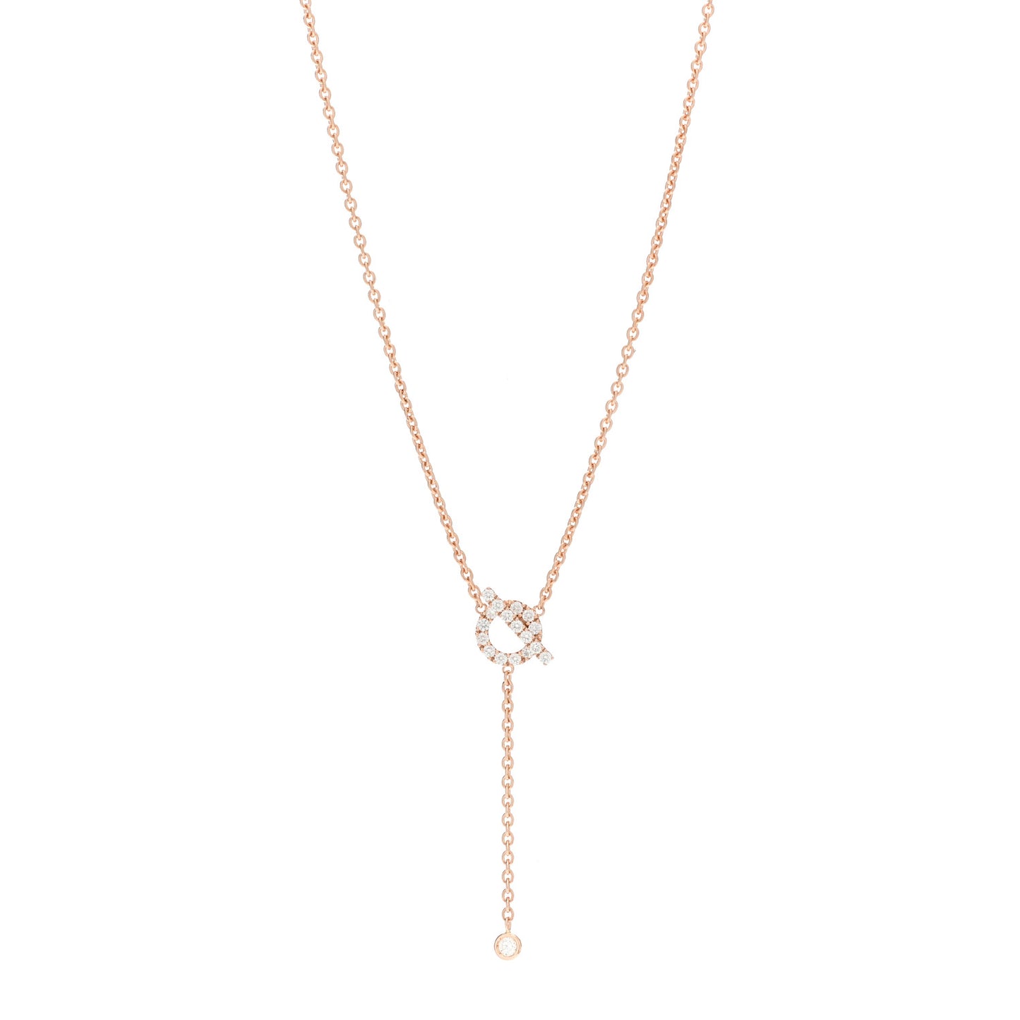 18K Rose Gold Diamond Finesse Lariat Necklace