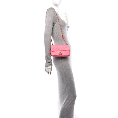 Chanel Lambskin Quilted Mini Rectangular Pearl Crush Flap Pink 2 of 11
