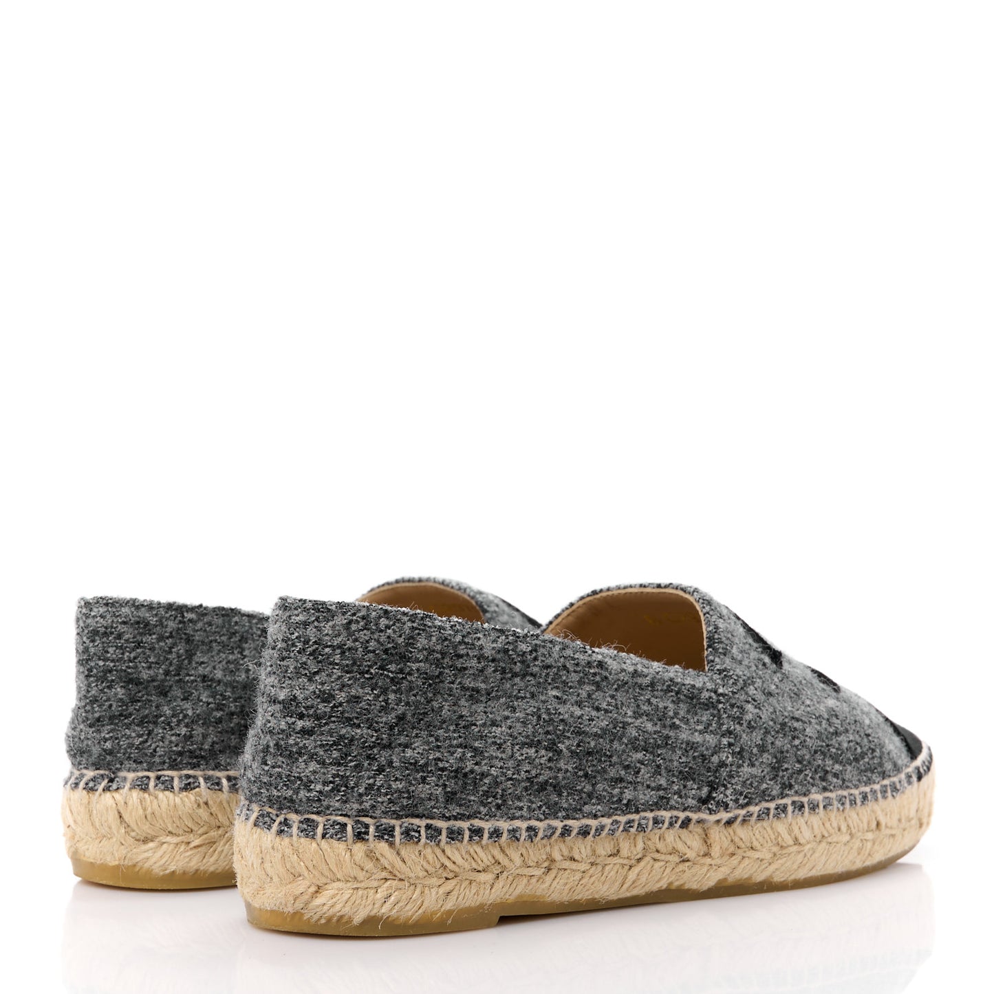 Tweed Velvet CC Espadrilles 39 Grey Black