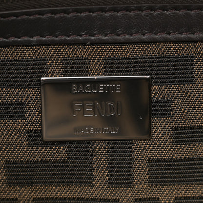 Fendi Fabric Jacquard FF 1974 Crystal Embellished Baguette Tobacco Moro Multicolor 6 of 10
