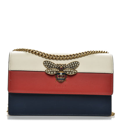 Gucci Calfskin Queen Margaret Chain Wallet Blue Agata Hibiscus Red Mystic White 10 of 18
