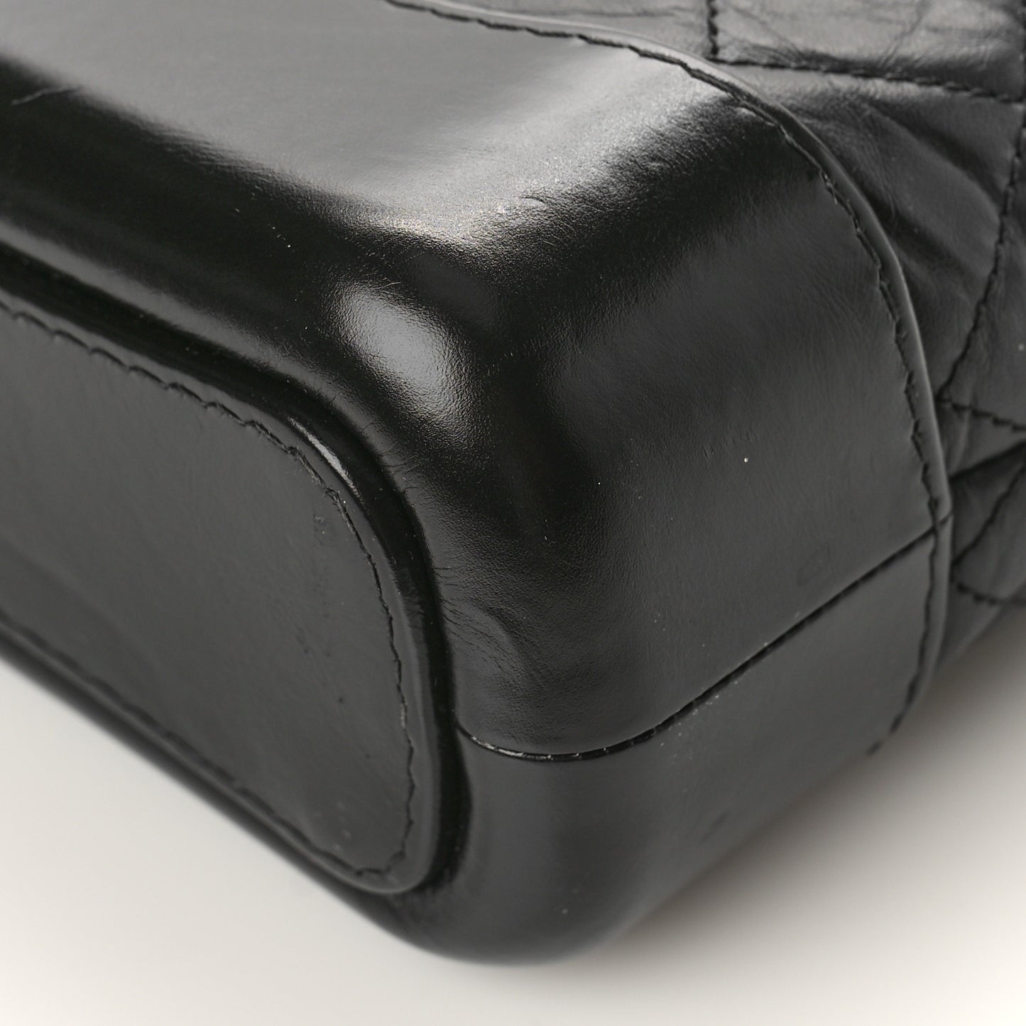 Aged Calfskin Quilted Small Gabrielle Hobo Black