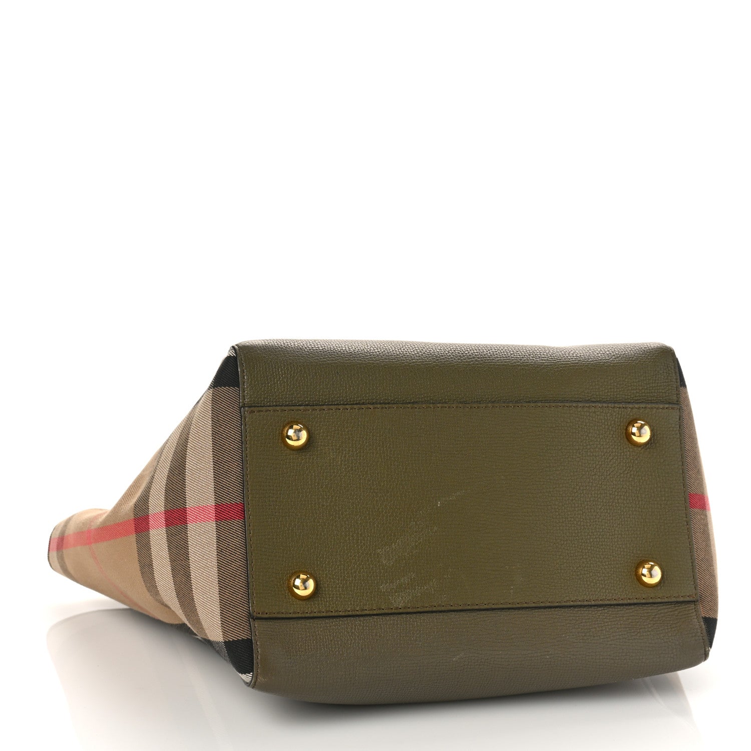 Burberry Grainy Calfskin House Check Small Canterbury Olive Melange 4 of 9